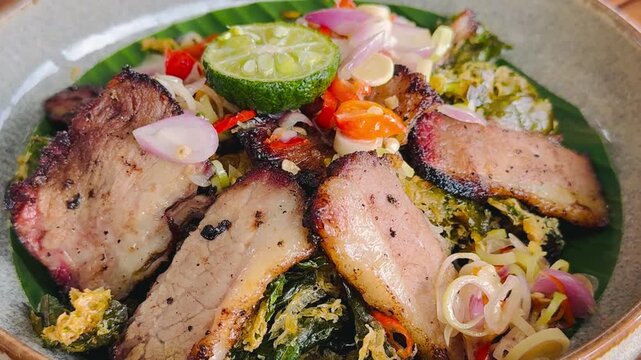Indonesian smoked beef (halal Se&rsquo;i) with chili slices