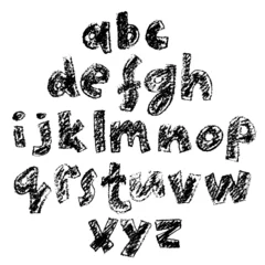 Hand Drawn Chalk Textured Letters. Vector Illustration. © Anna Babii