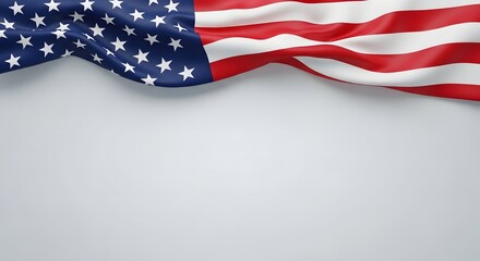 Fototapeta premium Patriotic american flag display a symbol of freedom and national pride on a white background