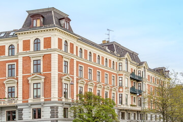 Obraz premium Classic Residential Building with Red Brick Facade in Copenhagen, Denmark