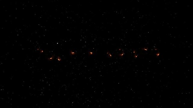 Push Harder Text Neon Reveal Animation With Fire Effect - Glowing Word