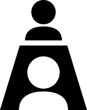 対面での対話や面談を表現した人物シルエットアイコン（モノクロ・一対一・接客・面接・ビジネス）