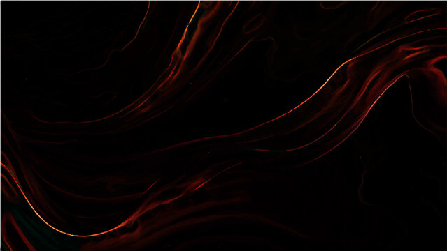 Vector Swirling fiery red abstract lines on deep black background forms mysterious and artistic digital art and dark colors, evocative forms and artistic style