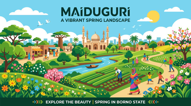 Vibrant Spring Landscape of Maiduguri Nigeria