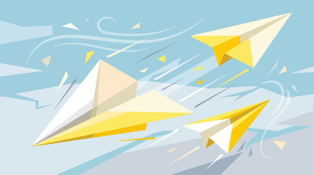 Geometric Folding Paper Shuttle Vector