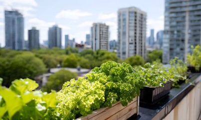 Fototapeta premium rooftop garden showcasing sustainable urban gardening in an eco-friendly setting