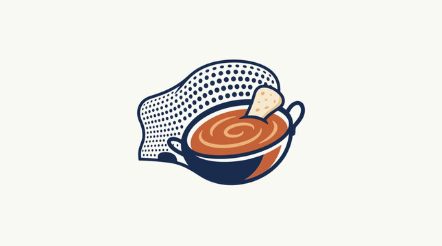 Soup Bowl Logo with a Slice of Bread