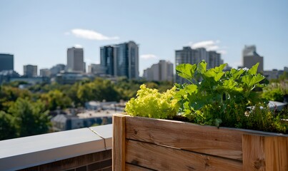 Fototapeta premium rooftop garden showcasing sustainable urban gardening in an eco-friendly setting