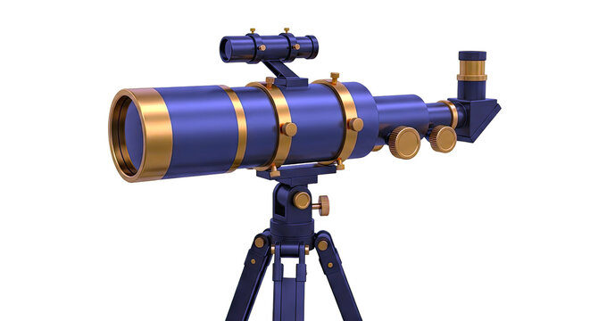 Telescope with Gold Accents on Tripod