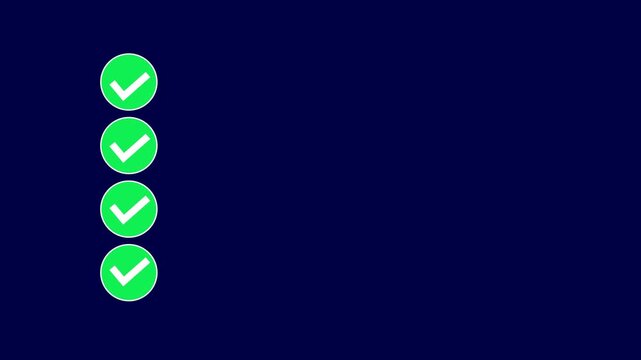 Four Green Checkmarks in Circles on a Dark Blue Background n+3137 image