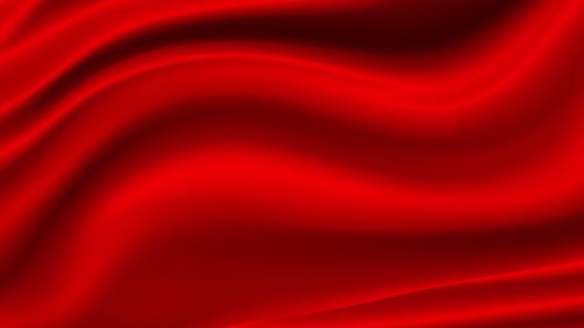 Smooth silk fabric surface with ripples and folds on the tissue Holographic Pastel Background. Abstract wavy red fabric texture. Liquid holographic landscape background. Abstract waving strawberry