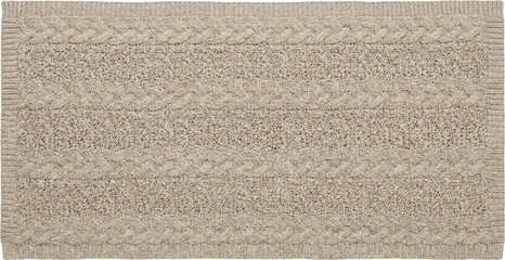 Fototapeta premium Cozy beige cable knit rug isolated on transparent background