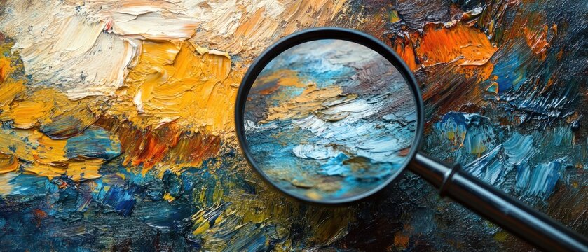 Oil painting texture magnified impasto brush strokes