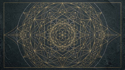 Naklejka premium The Golden Matrix: Sacred Geometry of Eternal Order