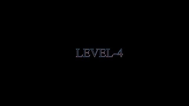 Level 4 Glowing Text Title for Video Game Sequence