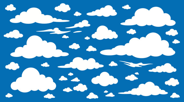 Bright blue sky filled with fluffy white clouds in a serene daytime sky