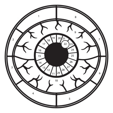 Evil Eye Orb Stained Glass Clipart, Spooky Stained Glass Pattern, Halloween Suncatcher Design