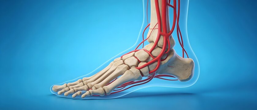 Anatomical illustration of a human foot