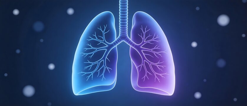 Human lungs with bronchial tree