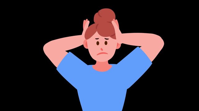 Frustrated character with headache