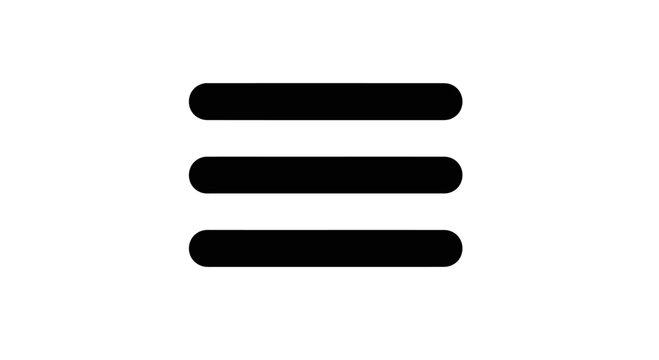 Hamburger Menu Icon - Three Horizontal Lines Symbol
