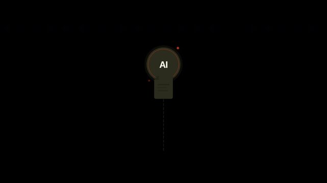 File Upload AI Simplified brown marker with ai written suitable for technology concepts in presentations, websites, and social media posts.