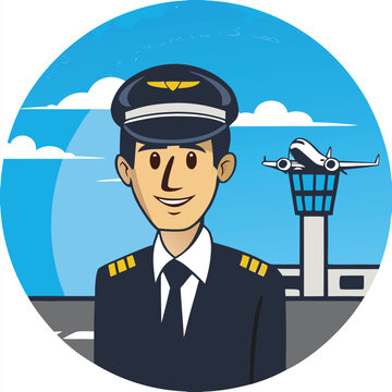 a cartoon illustration of a pilot in uniform  smil (1)