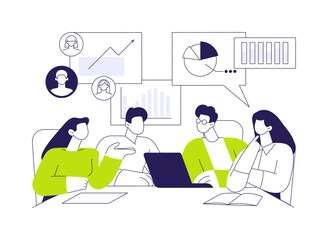 Plakat Sociology isolated cartoon vector illustrations.