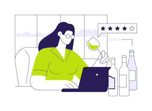 Wine tasting class isolated cartoon vector illustrations.