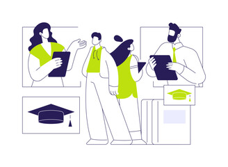 Naklejka na ściany i meble College fairs isolated cartoon vector illustrations.