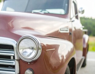 Fototapeta premium Classic Brown Pickup Front Detail