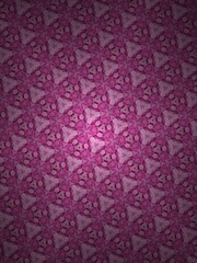 Fototapeta premium Abstract Pink Floral Kaleidoscope Pattern Background with Vignette and Symmetrical Geometric Design