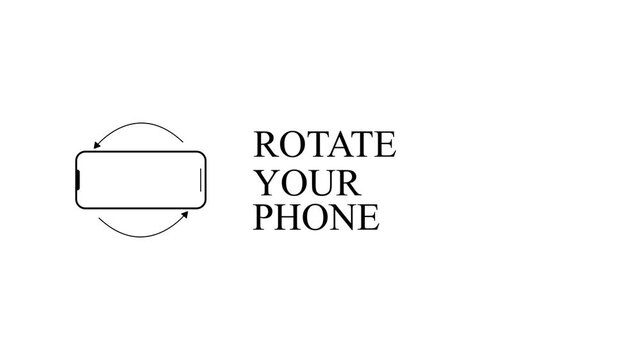 Minimal Rotate Your Phone Animation with Smartphone Icon on White
