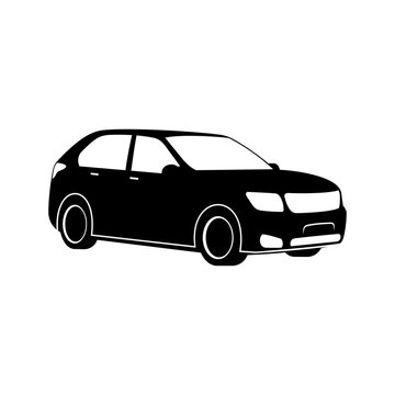 Simple vector silhouette illustration of a Multi Purpose Vehicle car on a white background