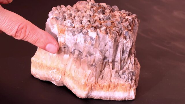 Specimen of Aragonite Mineral Showing Crystal Structure