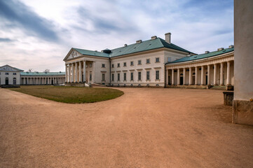 Obraz premium Castle Kacina, emprire building with collonade galery, Czech republic.