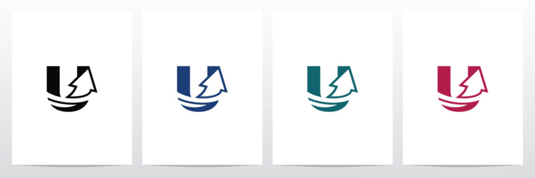 Arrow With Letter U Logo Design Concept 