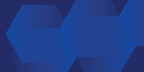 Fototapeta premium Modern abstract blue background with glowing geometric lines. Blue gradient hexagon shape design. Futuristic technology concept. Suit for banner, brochure, science, website, corporate, poster, cover
