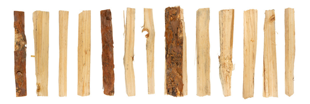 Firewood pile isolated, cut logs stack
