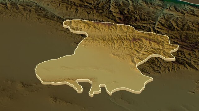 Alborz Province Extrusion on Physical Map - inset map with province location in Iran