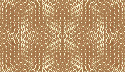 Abstract geometric pattern. A seamless vector background. Beige and golden ornament. Graphic modern pattern. Simple lattice graphic design