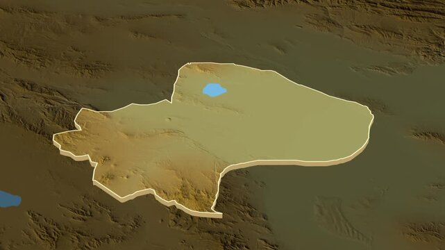 Qom Province Extrusion on Physical Map - inset map with province location in Iran