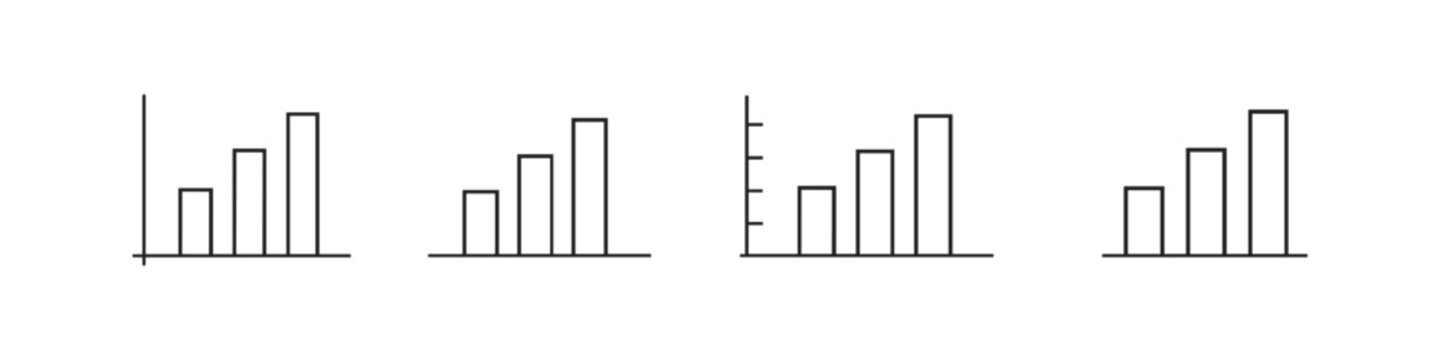 Simple bar chart icons showing upward trend and growth progression