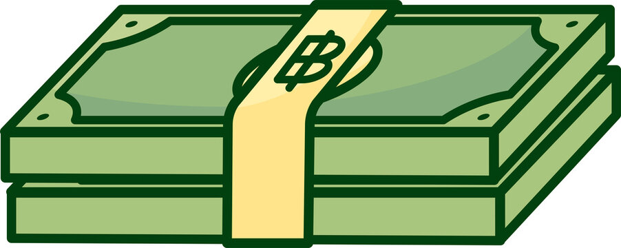 Bundled baht money stack vector