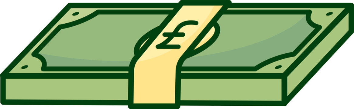 Bundled pound money stack vector