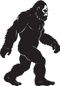 Illustrative depiction of a large, ape-like creature walking, often associated with wilderness folklore and mysterious sightings in remote forests