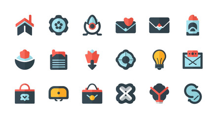 Fototapeta premium Modern Flat Icons Set - UI Elements for Web and Mobile Apps