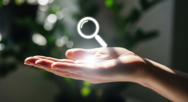A dark-skinned female hand displays a holographic shield security icon with lock pattern above the palm in a cyber security office.