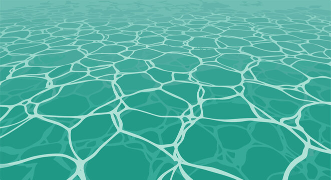 Rippling turquoise water surface with light patterns from above, abstract