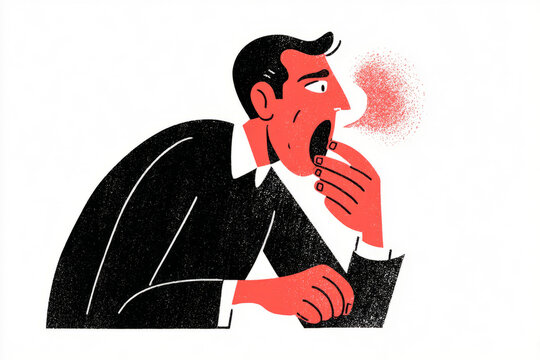 Illustration of a man burping